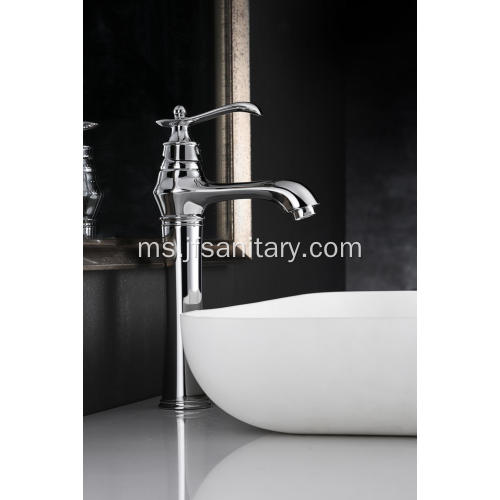 Chrome tunggal tuil vintaj Basin Faucet tinggi